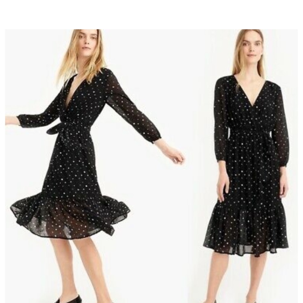 Timeless J.Crew Point Sur Black Wrap Dress